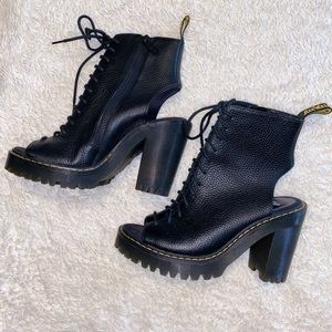 Dr. Martens heel open toe leather bootie
